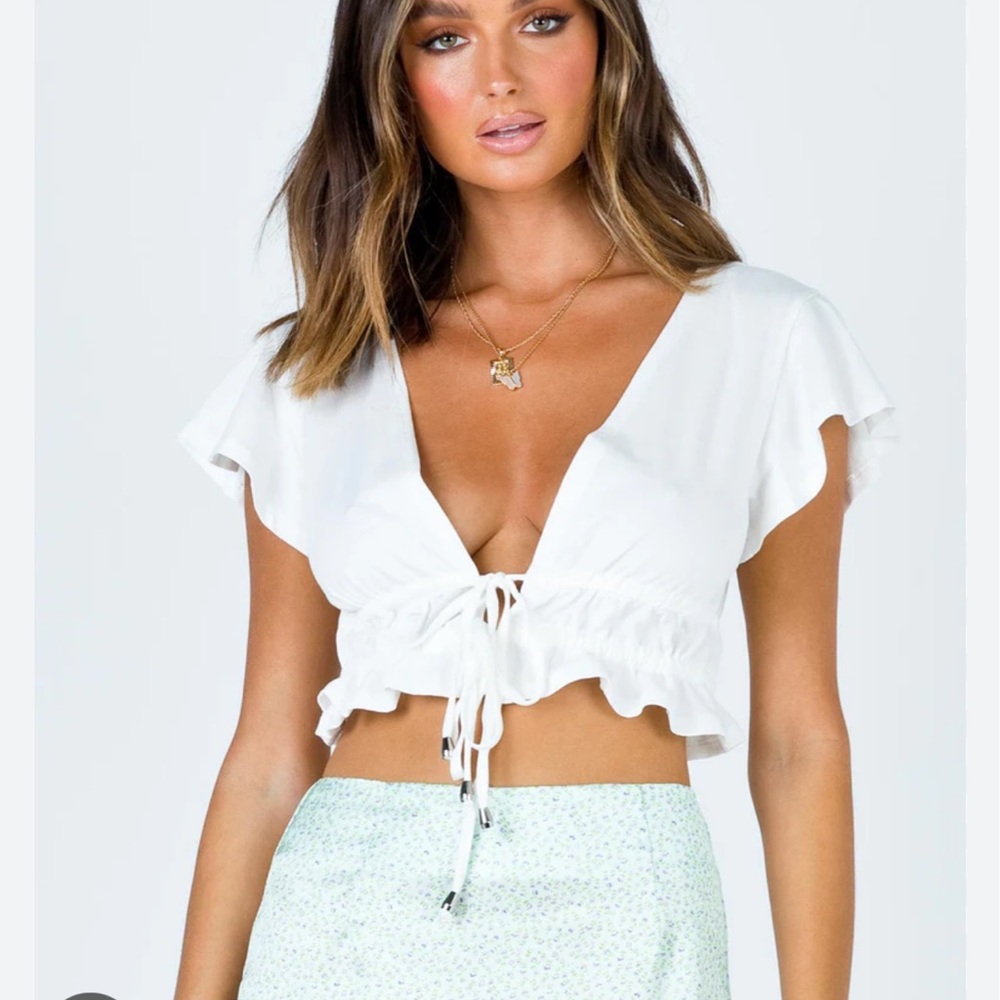Princess Polly white crop top
